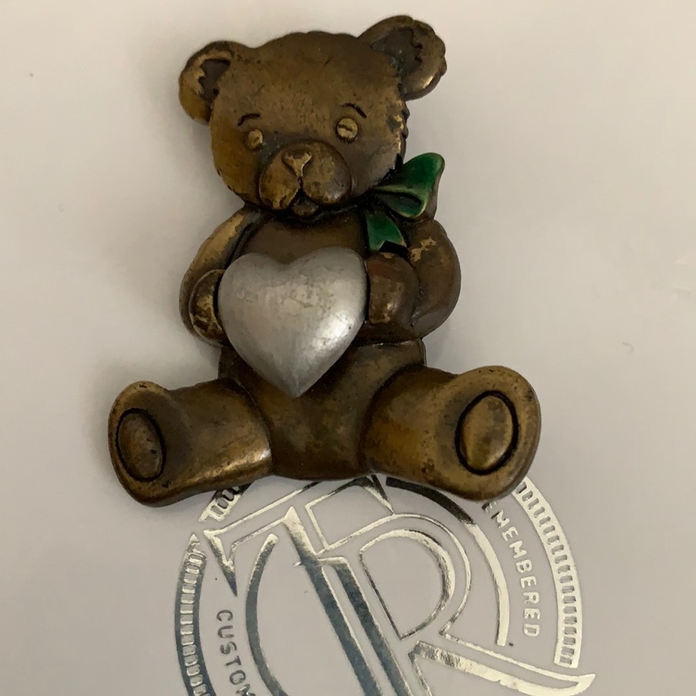 Lovable Teddy Bronze Brooch